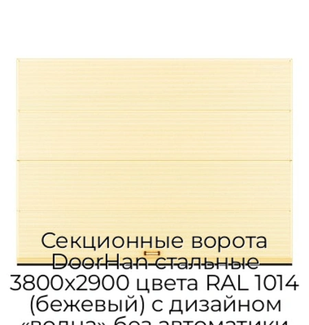 sekczionnyie-vorota-doorhan-stalnyie-3800x2900-czveta-ral-1014-bezhevyij-s-dizajnom-«volna»-bez-avtomatiki