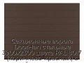 sekczionnyie-vorota-doorhan-stalnyie-3900x2300-czveta-ral-8017-korichnevo-krasnyij-s-dizajnom-«shirokaya-czentralnaya-polosa»-s-avtomatikoj