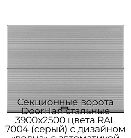 sekczionnyie-vorota-doorhan-stalnyie-3900x2500-czveta-ral-7004-seryij-s-dizajnom-«volna»-s-avtomatikoj