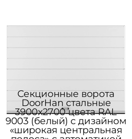 sekczionnyie-vorota-doorhan-stalnyie-3900x2700-czveta-ral-9003-belyij-s-dizajnom-«shirokaya-czentralnaya-polosa»-s-avtomatikoj