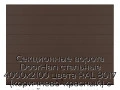 sekczionnyie-vorota-doorhan-stalnyie-4000x2100-czveta-ral-8017-korichnevo-krasnyij-s-dizajnom-«shirokaya-czentralnaya-polosa»-s-avtomatikoj