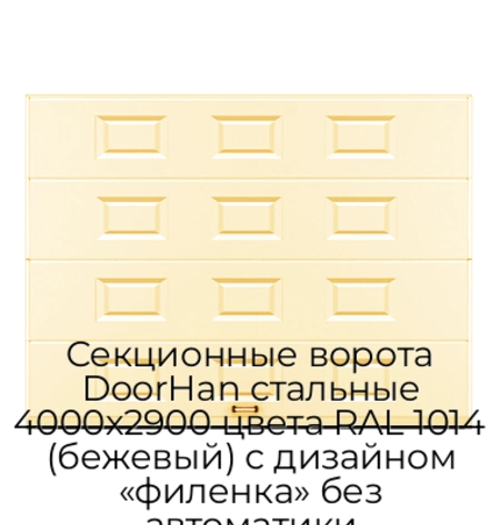 sekczionnyie-vorota-doorhan-stalnyie-4000x2900-czveta-ral-1014-bezhevyij-s-dizajnom-«filenka»-bez-avtomatiki