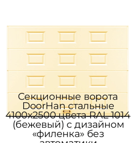 sekczionnyie-vorota-doorhan-stalnyie-4100x2500-czveta-ral-1014-bezhevyij-s-dizajnom-«filenka»-bez-avtomatiki