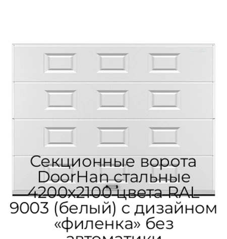 sekczionnyie-vorota-doorhan-stalnyie-4200x2100-czveta-ral-9003-belyij-s-dizajnom-«filenka»-bez-avtomatiki