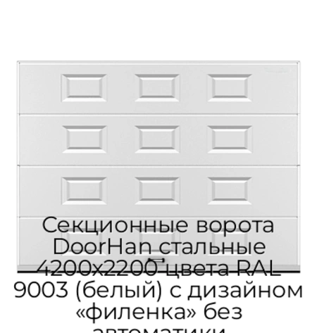 sekczionnyie-vorota-doorhan-stalnyie-4200x2200-czveta-ral-9003-belyij-s-dizajnom-«filenka»-bez-avtomatiki