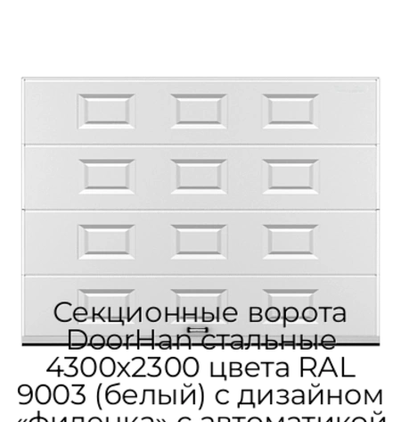 sekczionnyie-vorota-doorhan-stalnyie-4300x2300-czveta-ral-9003-belyij-s-dizajnom-«filenka»-s-avtomatikoj