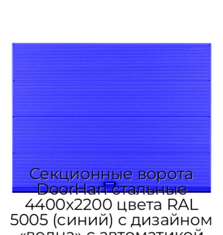 sekczionnyie-vorota-doorhan-stalnyie-4400x2200-czveta-ral-5005-sinij-s-dizajnom-«volna»-s-avtomatikoj