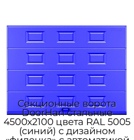 sekczionnyie-vorota-doorhan-stalnyie-4500x2100-czveta-ral-5005-sinij-s-dizajnom-«filenka»-s-avtomatikoj