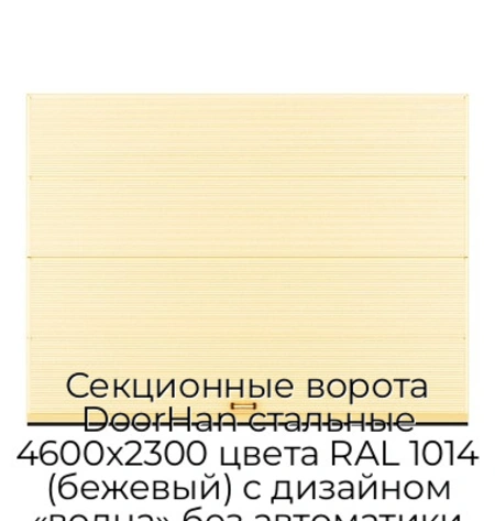 sekczionnyie-vorota-doorhan-stalnyie-4600x2300-czveta-ral-1014-bezhevyij-s-dizajnom-«volna»-bez-avtomatiki