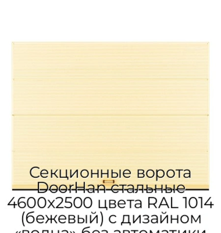 sekczionnyie-vorota-doorhan-stalnyie-4600x2500-czveta-ral-1014-bezhevyij-s-dizajnom-«volna»-bez-avtomatiki