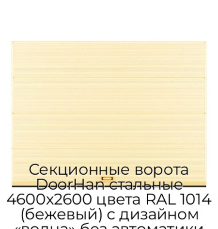 sekczionnyie-vorota-doorhan-stalnyie-4600x2600-czveta-ral-1014-bezhevyij-s-dizajnom-«volna»-bez-avtomatiki