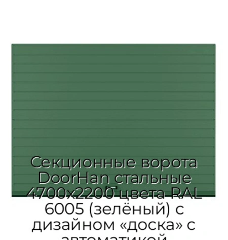 sekczionnyie-vorota-doorhan-stalnyie-4700x2200-czveta-ral-6005-zelyonyij-s-dizajnom-«doska»-s-avtomatikoj