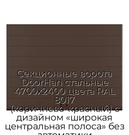sekczionnyie-vorota-doorhan-stalnyie-4700x2400-czveta-ral-8017-korichnevo-krasnyij-s-dizajnom-«shirokaya-czentralnaya-polosa»-bez-avtomatiki