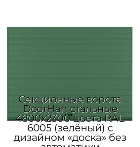 sekczionnyie-vorota-doorhan-stalnyie-4800x2300-czveta-ral-6005-zelyonyij-s-dizajnom-«doska»-bez-avtomatiki