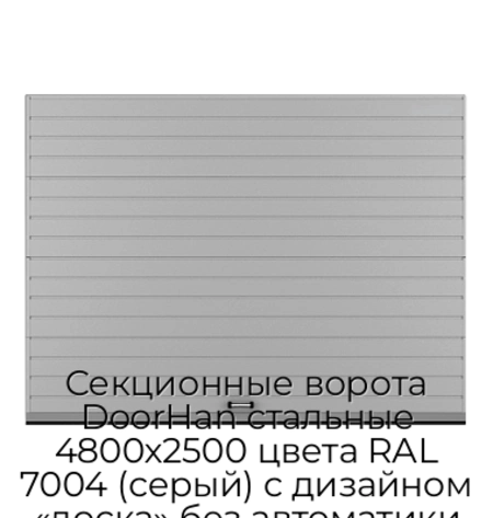 sekczionnyie-vorota-doorhan-stalnyie-4800x2500-czveta-ral-7004-seryij-s-dizajnom-«doska»-bez-avtomatiki