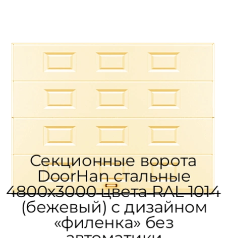 sekczionnyie-vorota-doorhan-stalnyie-4800x3000-czveta-ral-1014-bezhevyij-s-dizajnom-«filenka»-bez-avtomatiki