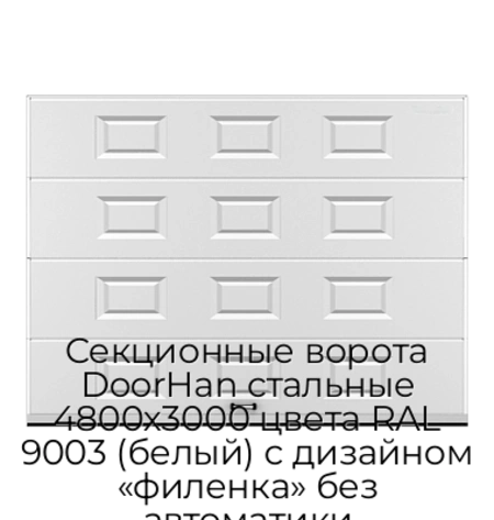 sekczionnyie-vorota-doorhan-stalnyie-4800x3000-czveta-ral-9003-belyij-s-dizajnom-«filenka»-bez-avtomatiki