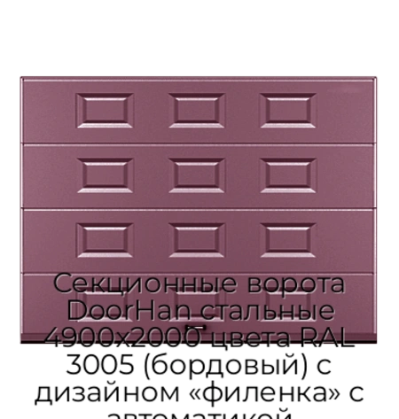sekczionnyie-vorota-doorhan-stalnyie-4900x2000-czveta-ral-3005-bordovyij-s-dizajnom-«filenka»-s-avtomatikoj