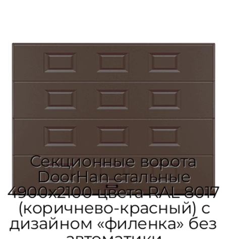 sekczionnyie-vorota-doorhan-stalnyie-4900x2100-czveta-ral-8017-korichnevo-krasnyij-s-dizajnom-«filenka»-bez-avtomatiki