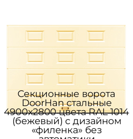 sekczionnyie-vorota-doorhan-stalnyie-4900x2800-czveta-ral-1014-bezhevyij-s-dizajnom-«filenka»-bez-avtomatiki