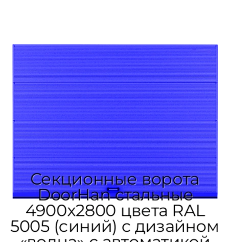 sekczionnyie-vorota-doorhan-stalnyie-4900x2800-czveta-ral-5005-sinij-s-dizajnom-«volna»-s-avtomatikoj