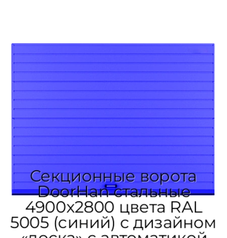 sekczionnyie-vorota-doorhan-stalnyie-4900x2800-czveta-ral-5005-sinij-s-dizajnom-«doska»-s-avtomatikoj