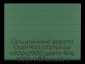 sekczionnyie-vorota-doorhan-stalnyie-4900x2900-czveta-ral-6005-zelyonyij-s-dizajnom-«shirokaya-czentralnaya-polosa»-s-avtomatikoj