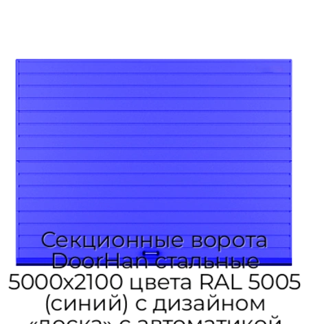 sekczionnyie-vorota-doorhan-stalnyie-5000x2100-czveta-ral-5005-sinij-s-dizajnom-«doska»-s-avtomatikoj