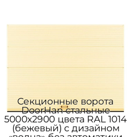 sekczionnyie-vorota-doorhan-stalnyie-5000x2900-czveta-ral-1014-bezhevyij-s-dizajnom-«volna»-bez-avtomatiki