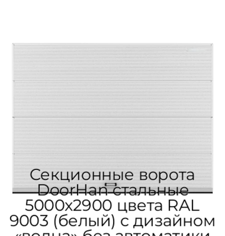 sekczionnyie-vorota-doorhan-stalnyie-5000x2900-czveta-ral-9003-belyij-s-dizajnom-«volna»-bez-avtomatiki
