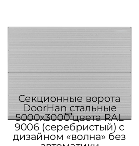 sekczionnyie-vorota-doorhan-stalnyie-5000x3000-czveta-ral-9006-serebristyij-s-dizajnom-«volna»-bez-avtomatiki