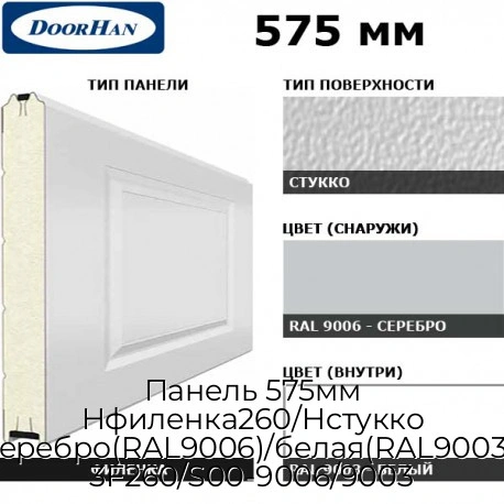 panel-575mm-nfilenka260-nstukko-serebro-ral9006-belaya-ral9003-3f260-s00-9006-9003