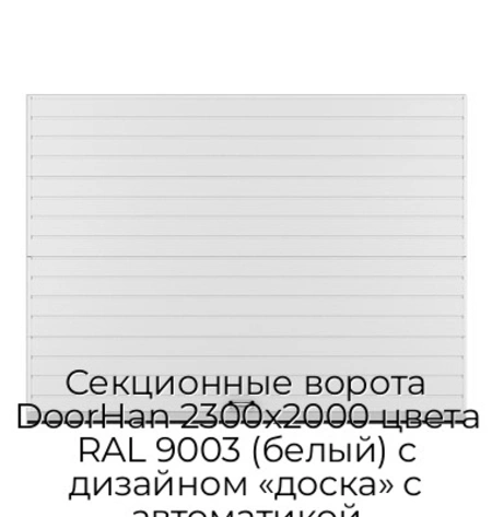 sekczionnyie-vorota-doorhan-2300x2000-czveta-ral-9003-belyij-s-dizajnom-«doska»-s-avtomatikoj