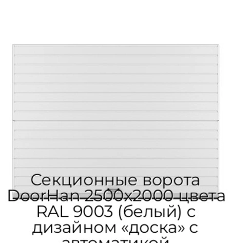 sekczionnyie-vorota-doorhan-2500x2000-czveta-ral-9003-belyij-s-dizajnom-«doska»-s-avtomatikoj