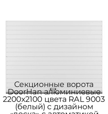 sekczionnyie-vorota-doorhan-alyuminievyie-2200x2100-czveta-ral-9003-belyij-s-dizajnom-«doska»-s-avtomatikoj