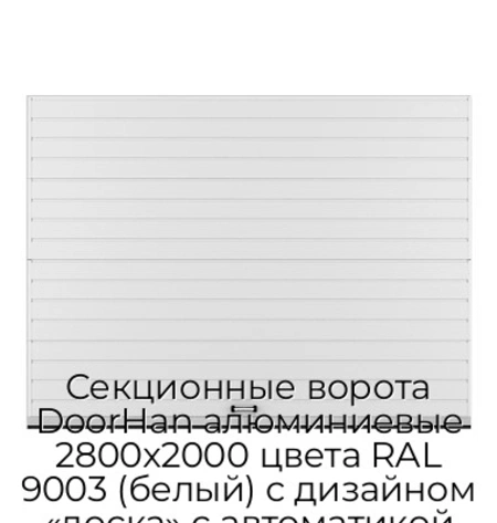 sekczionnyie-vorota-doorhan-alyuminievyie-2800x2000-czveta-ral-9003-belyij-s-dizajnom-«doska»-s-avtomatikoj