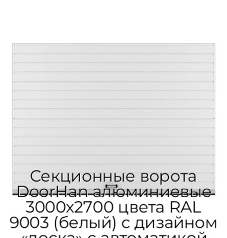 sekczionnyie-vorota-doorhan-alyuminievyie-3000x2700-czveta-ral-9003-belyij-s-dizajnom-«doska»-s-avtomatikoj