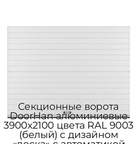 sekczionnyie-vorota-doorhan-alyuminievyie-3900x2100-czveta-ral-9003-belyij-s-dizajnom-«doska»-s-avtomatikoj