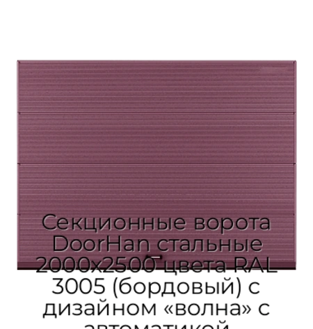 sekczionnyie-vorota-doorhan-stalnyie-2000x2500-czveta-ral-3005-bordovyij-s-dizajnom-«volna»-s-avtomatikoj
