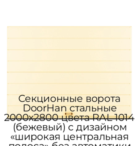 sekczionnyie-vorota-doorhan-stalnyie-2000x2800-czveta-ral-1014-bezhevyij-s-dizajnom-«shirokaya-czentralnaya-polosa»-bez-avtomatiki