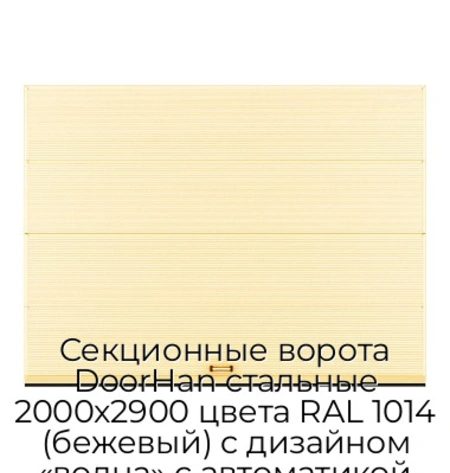 sekczionnyie-vorota-doorhan-stalnyie-2000x2900-czveta-ral-1014-bezhevyij-s-dizajnom-«volna»-s-avtomatikoj