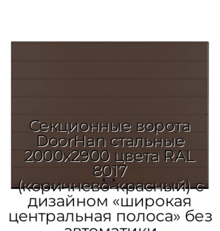 sekczionnyie-vorota-doorhan-stalnyie-2000x2900-czveta-ral-8017-korichnevo-krasnyij-s-dizajnom-«shirokaya-czentralnaya-polosa»-bez-avtomatiki