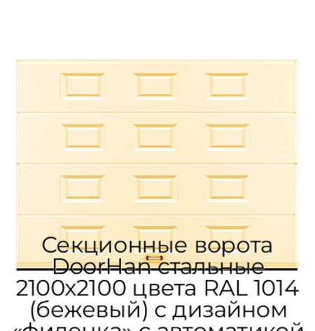 sekczionnyie-vorota-doorhan-stalnyie-2100x2100-czveta-ral-1014-bezhevyij-s-dizajnom-«filenka»-s-avtomatikoj
