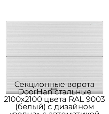 sekczionnyie-vorota-doorhan-stalnyie-2100x2100-czveta-ral-9003-belyij-s-dizajnom-«volna»-s-avtomatikoj