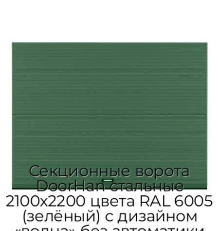 sekczionnyie-vorota-doorhan-stalnyie-2100x2200-czveta-ral-6005-zelyonyij-s-dizajnom-«volna»-bez-avtomatiki