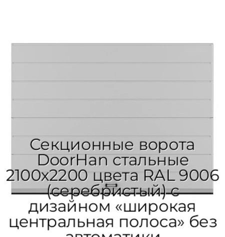 sekczionnyie-vorota-doorhan-stalnyie-2100x2200-czveta-ral-9006-serebristyij-s-dizajnom-«shirokaya-czentralnaya-polosa»-bez-avtomatiki
