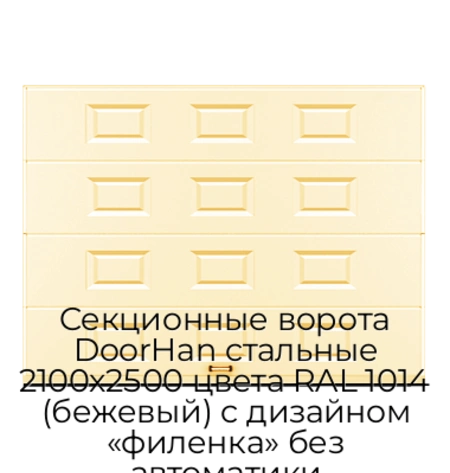 sekczionnyie-vorota-doorhan-stalnyie-2100x2500-czveta-ral-1014-bezhevyij-s-dizajnom-«filenka»-bez-avtomatiki