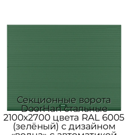 sekczionnyie-vorota-doorhan-stalnyie-2100x2700-czveta-ral-6005-zelyonyij-s-dizajnom-«volna»-s-avtomatikoj