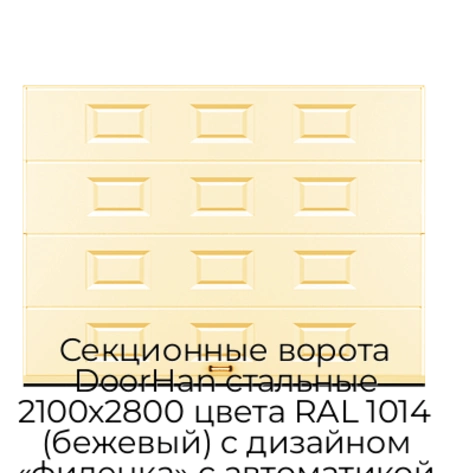sekczionnyie-vorota-doorhan-stalnyie-2100x2800-czveta-ral-1014-bezhevyij-s-dizajnom-«filenka»-s-avtomatikoj