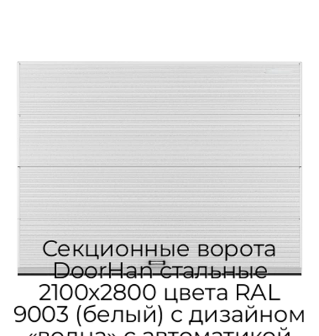 sekczionnyie-vorota-doorhan-stalnyie-2100x2800-czveta-ral-9003-belyij-s-dizajnom-«volna»-s-avtomatikoj